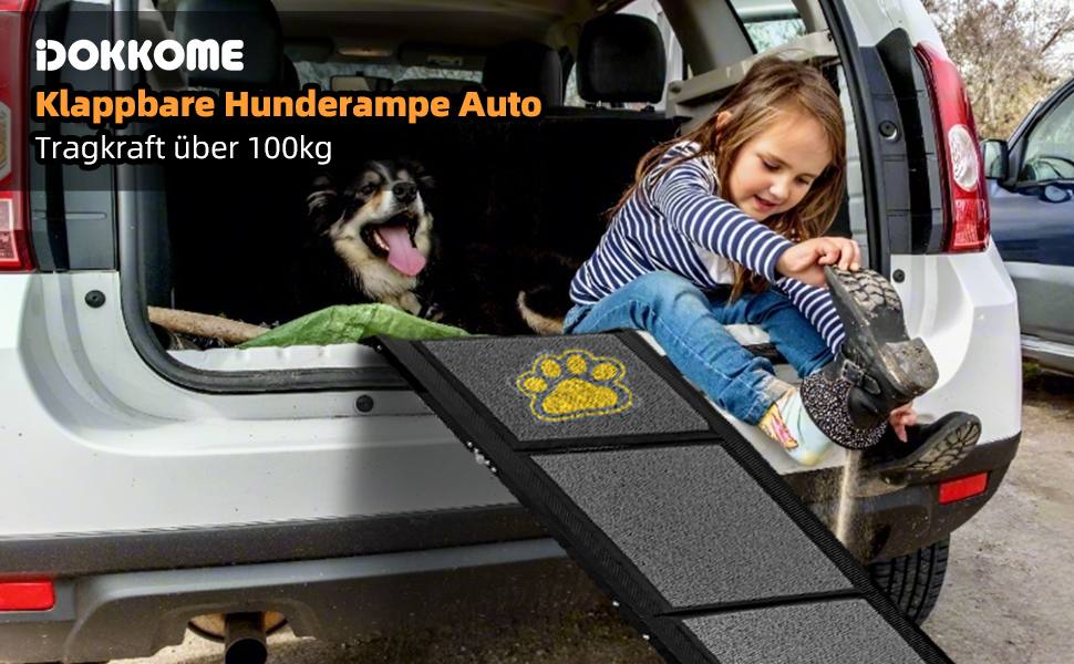 Східці для собак DOKKOME 160 см: Автомобільна рамка для великих собак, стабільна, з антиковзким килимком