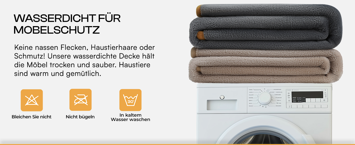 Водонепроникний килимок для собак Luciphia, миючий, для великих та середніх собак та котів, теплий, м'який, з флісу Sherpa, 145 x 165 см, бежевий