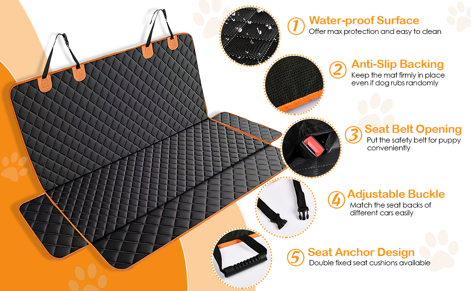 Авточехол на сидіння для собак та дітей Dokeno, 119x137 см: водовідштовхуючий, захист від подряпин, універсальний для авто, вантажівок, SUV