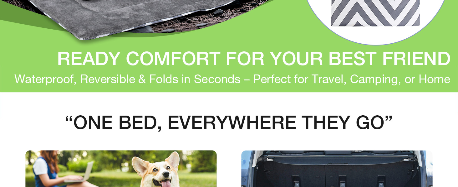 Водонепроникний килимок для собак Pawsse 127 x 70 см - для подорожей, авто, кемпінгу (сірий)