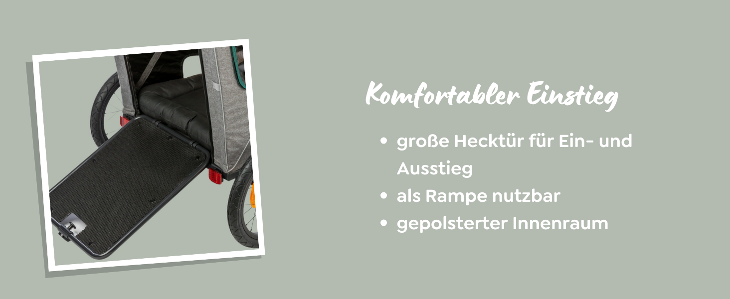 Причіп для собак Trixie на велосипеді, 16.1 x 21.3 x 24.4 дюймів, до 25 кг – підвісна конструкція, великі двері