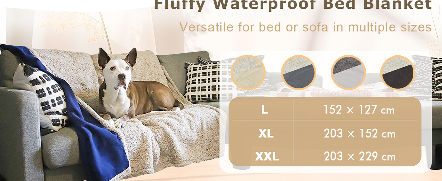 Водонепроникний килимок для собак Catalonia Classy, двосторонній, м'який, великий розмір (203x152 см), каміль/taupe