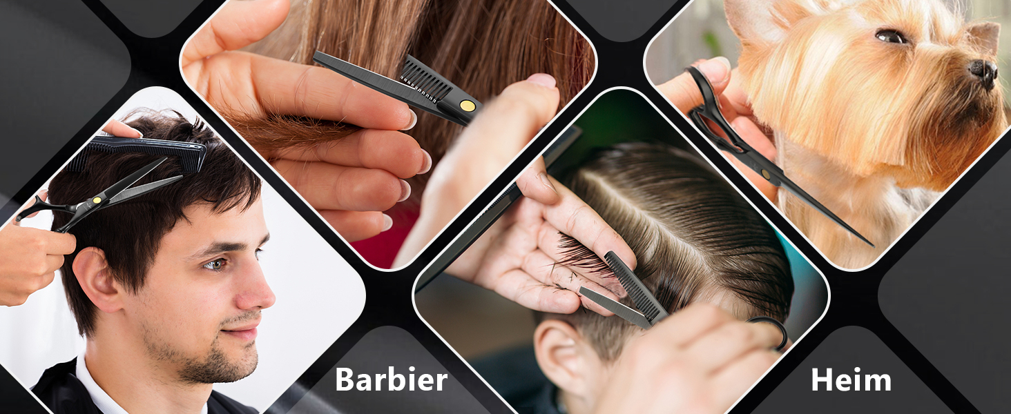 Набір професійних перукарських ножиць PURPLEBIRD (10 шт.) з нержавіючої сталі: перукарські та фінішні ножиці для барберів, перукарів та початківців