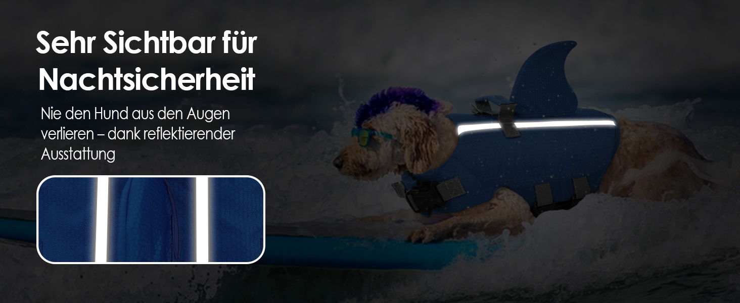 Спасальний жилет для собак AOFITEE Hai, XS, помаранчевий, регульований, з ручкою для рятування, світловідбиваючий, для малих та середніх порід