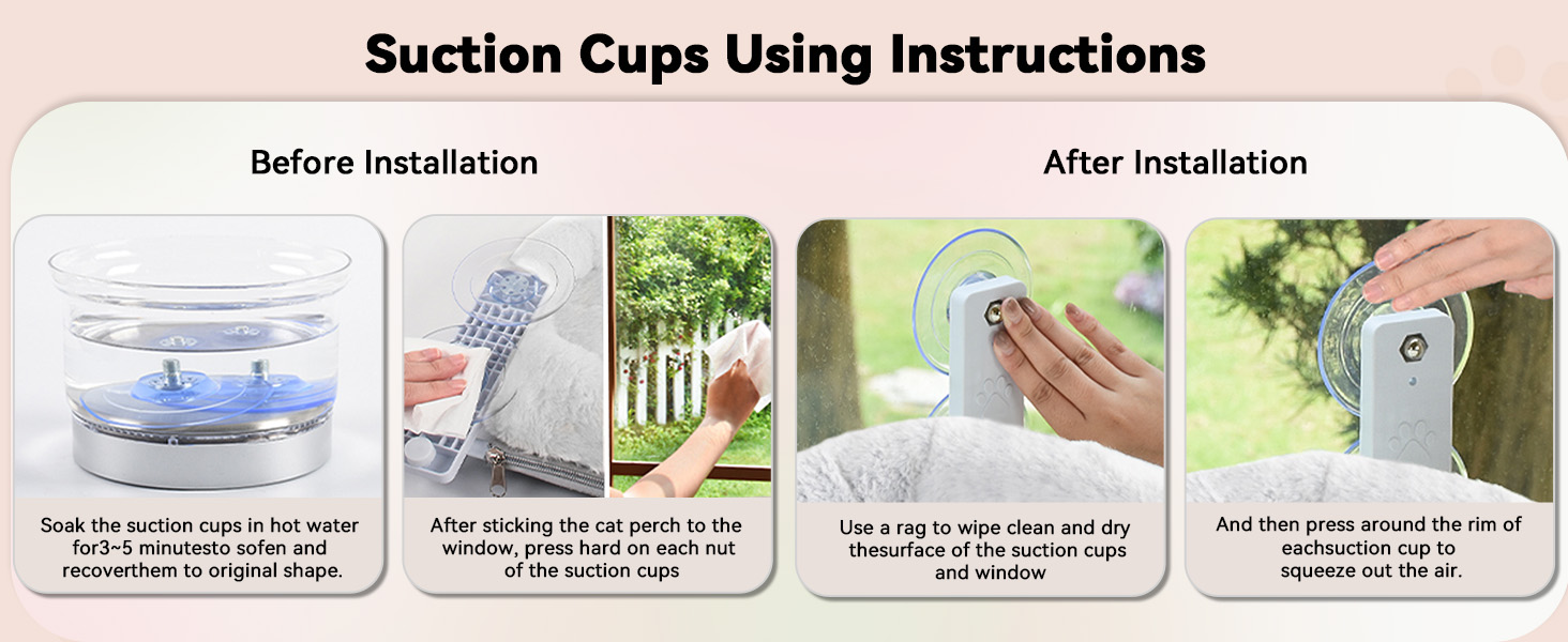 Килимок для котів на вікно CareCooo, лежанка для котів на вікно з м'яким знімним чохлом, стабільна лежанка для котів на вікно до 18 кг, розмір M (52x30 см), білий