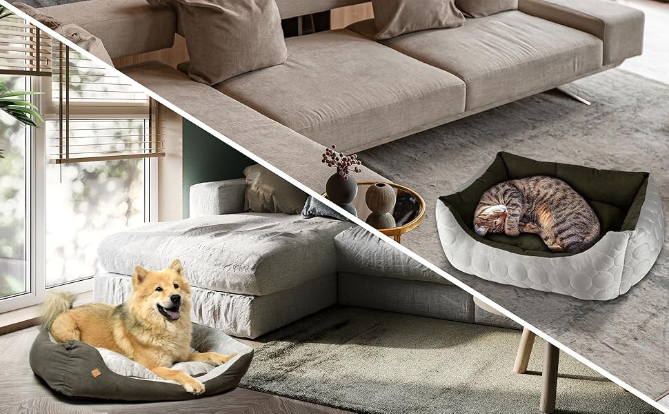 Ляжка для собак Ne&no® 2 в 1: охолоджуючий та зігріваючий матеріал, середні породи, 80x60 см, коричнева