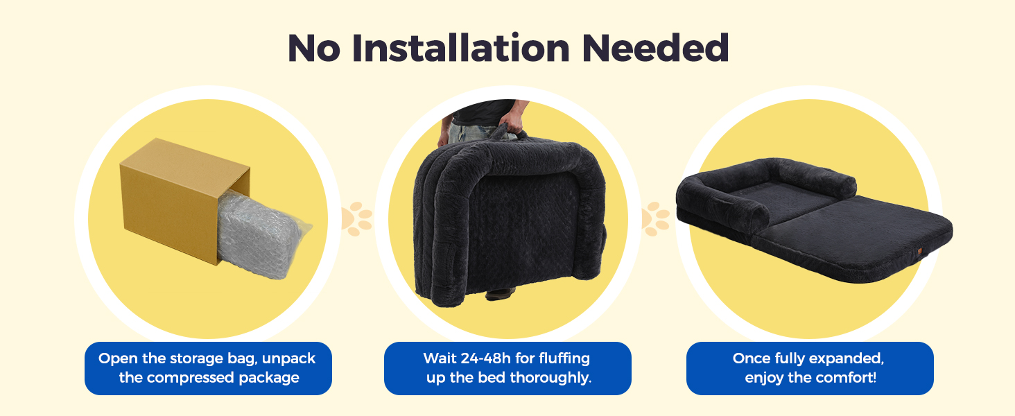 PAWZ Road лежанка для собак великих порід, ортопедична з memory foam, XL 138 см, знімний чохол