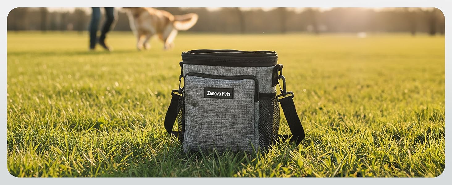Сумка для ласощів для собак – практична сумка для тренувань з додатковим поясом – сумка для корму для собак, сумка для тренувань та прогулянок – міцна, водостійка сумка для ласощів для собак для подорожей