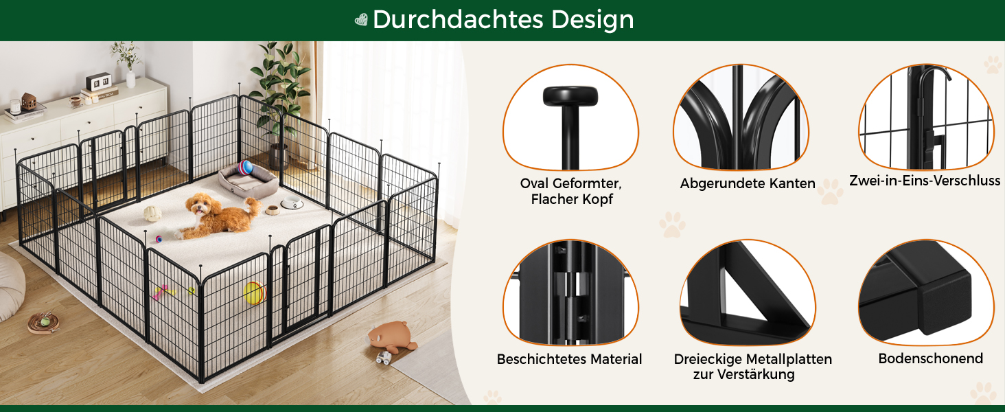 Клітка для собак Yaheetech 8-секційна, 80 см, вольєр для собак, з'єднувальні стержні, складана клітка для собак у квартиру та сад, без інструментів, 80 см висота, 8 шт.