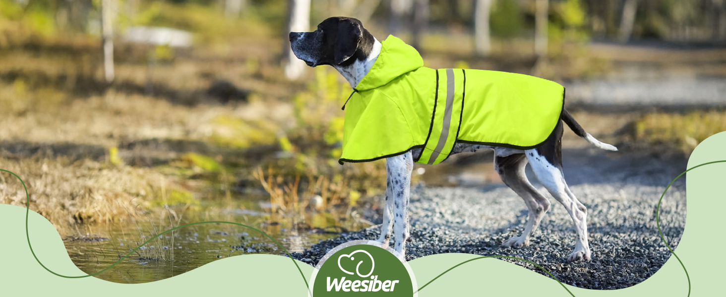 Водонепроникний дощовик для собак Weesiber з капюшоном (L, Рожевий)