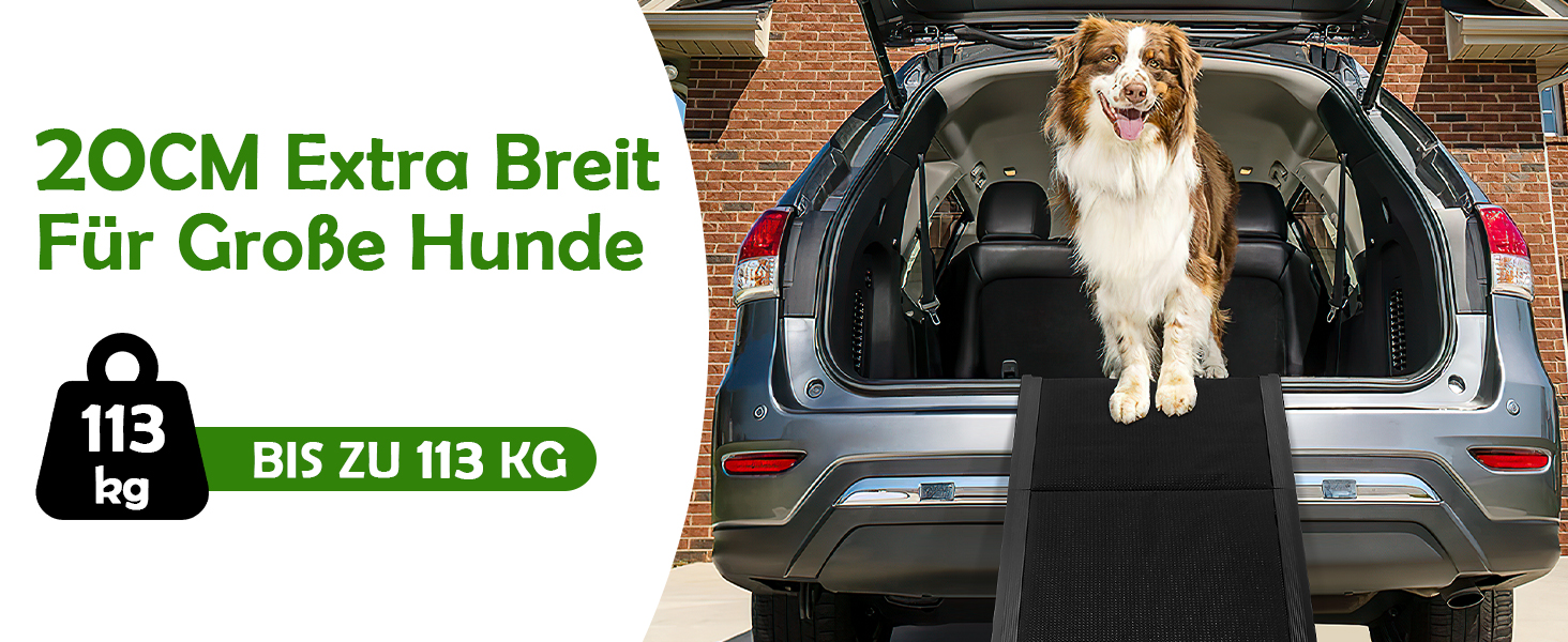 Рампа для собак Hunderampe - до 110 кг, складана, з антиковзким покриттям, для авто, вантажівок та SUV, переносна для собак середніх, великих та літніх