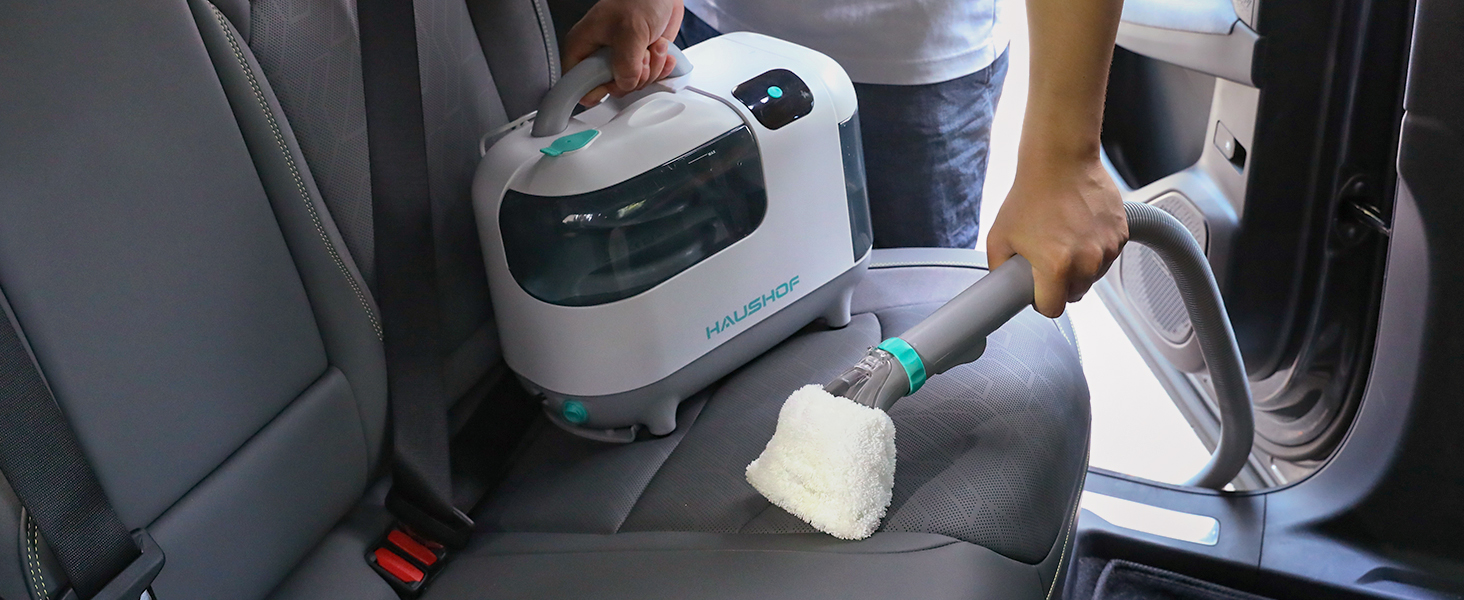 миюча пилосос з паровою функцією HAUSHOF StainZapper Vapo, для килимів, диванів, авто, з підігрівом води та високою температурою пари, з миючим засобом