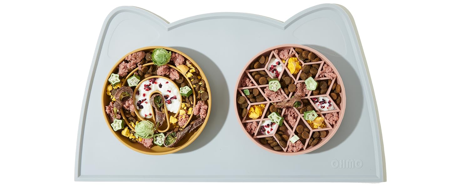 Миска OHMO Anti-Schling Napf для собак (Дерево життя), миска протиковтання для собак, котів, цуценят, здорове харчування, запобігання здуття живота, антиковзаюча, екологічне силікон, світло-зелений, L-Дерево життя