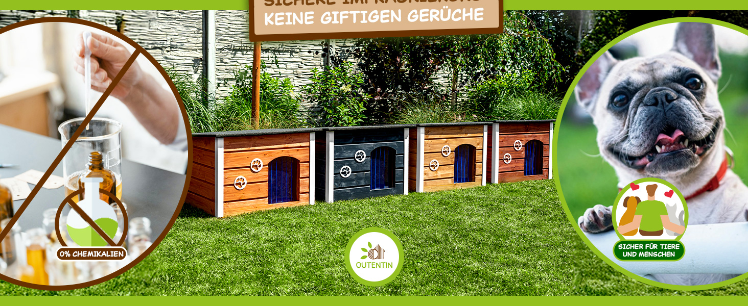 Будка для собак середніх порід Outentin - тепла, зимостійка, сірого кольору, 76x60x60 см
