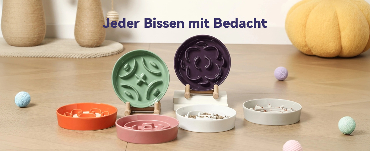 Керамічна годівниця для собак маленьких порід з антислизьким дном - годівниця для собак та котів - підходить для сухого та вологого корму - фіолетовий колір - 180г, маленька