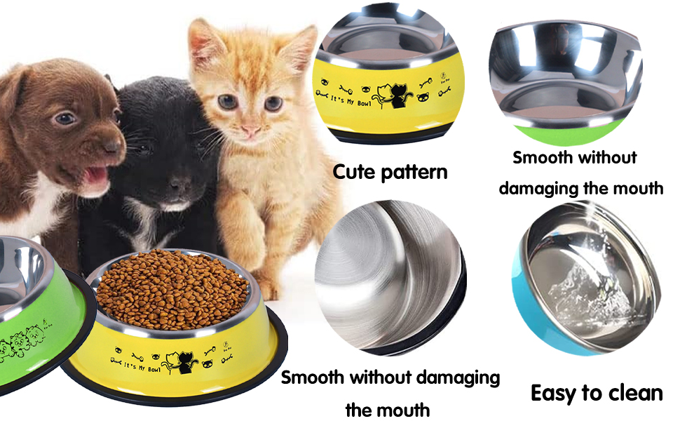 Набір мисок для котів Katzennäpfe: 4 шт. з нержавіючої сталі, протиковзкі, для води та корму, підходить для котів та цуценят