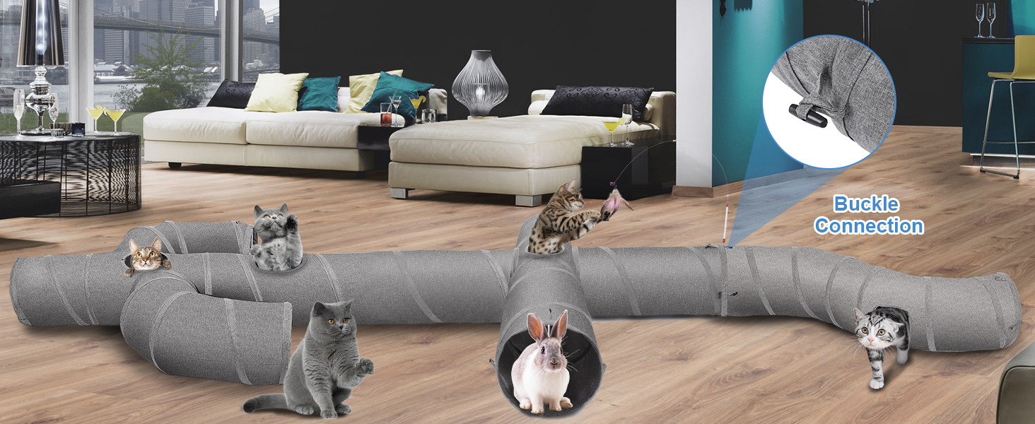 Котячий тунель Ownpets у формі кактуса, міцний складний тунель з оксфордської тканини для котів, інтерактивний ігровий тунель з іграшкою-вудкою, для дому