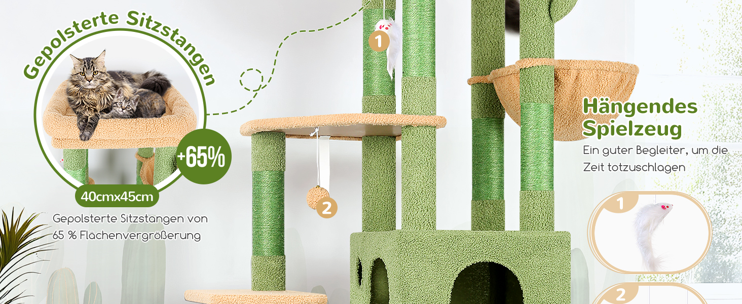 Драбина-будинок для котів Globlazer XL, 156 см, сірий, з будиночком та когтеточками