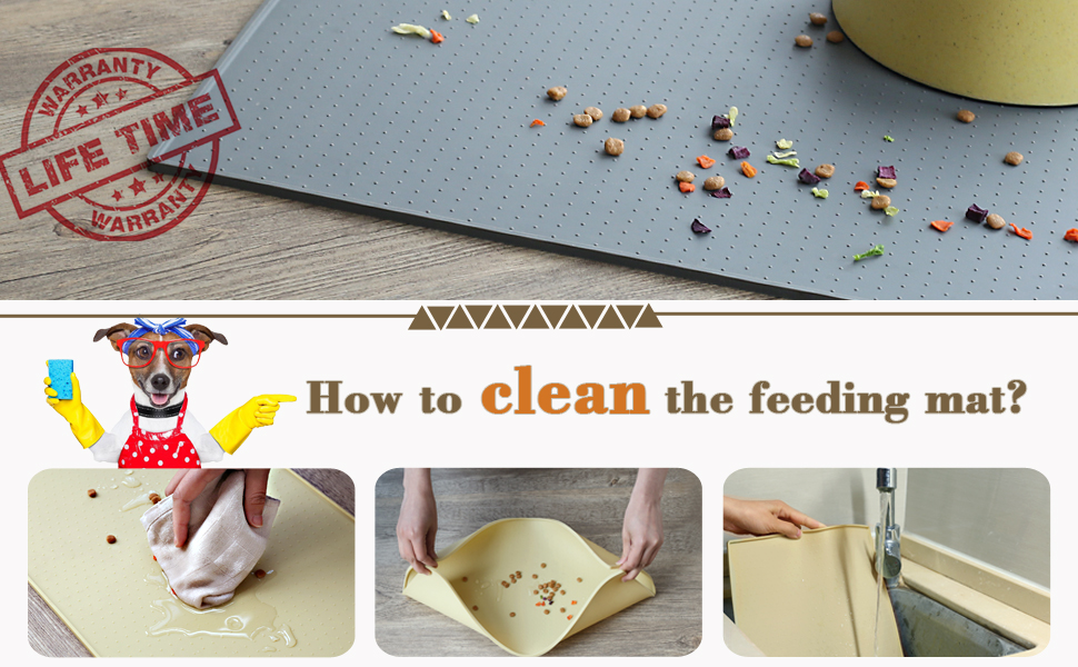 Підкладка під миску для собак та котів VIVAGLORY Grippymat, силіконова, чорна, 60x40 см