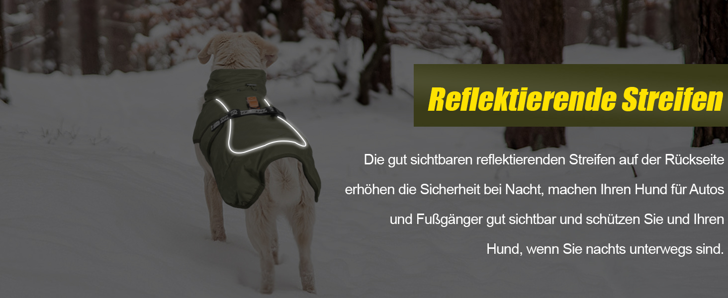 Зимовий одяг для собак FeimaX: теплий, вітронепроникний зимовий одяг для середніх та великих собак. Відображаючий, регульований жилет для тварин з кільцем D (зелений, 6XL)