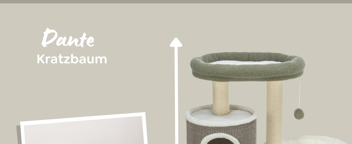 Дерево-подряпування TRIXIE Dante 114 см, бежеве – багатоярусне, з місцями для відпочинку та іграми