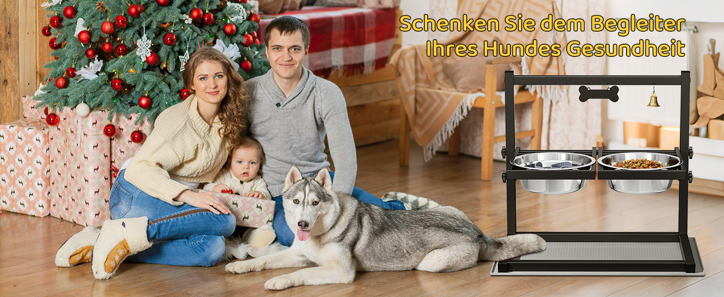 Підвищена годівниця для собак з регулюванням висоти та кута, 2 миски, антиковзаюча підстилка