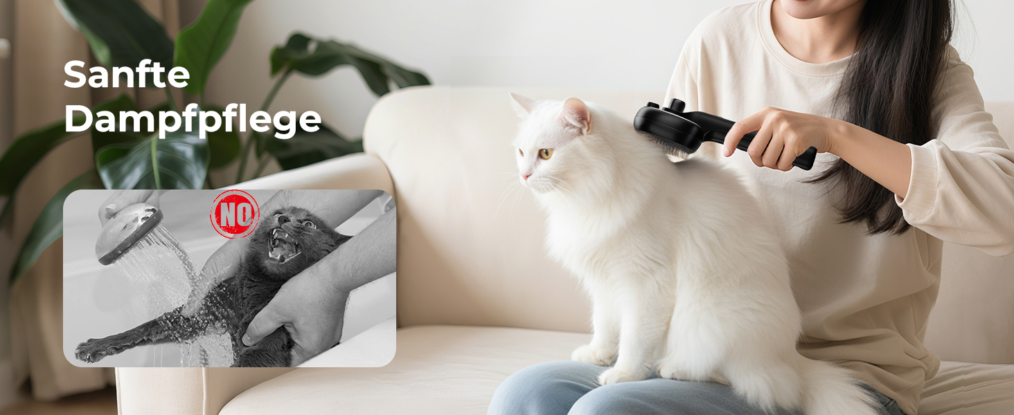 Парфумерна щітка для котів Pecute з функцією розпилення, масажна щітка для видалення шерсті, чорна