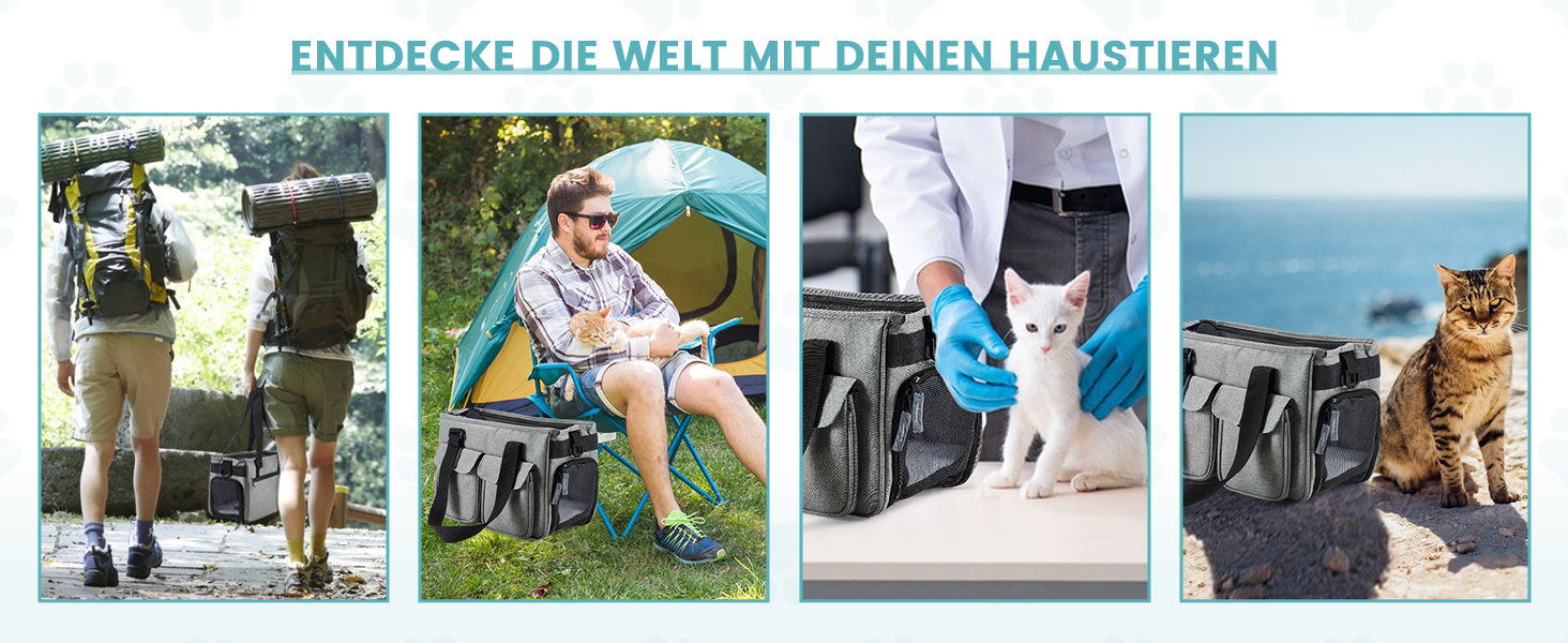 Транспортна переноска для котів та собак Happy Hachi, складана, з регульованим плечовим ременем, з м'якою оббивкою, для авіаперельотів, туристична переноска