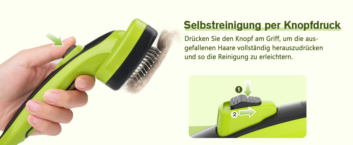 Щітка для собак з довгим хутром Pecute, щітка для котів, щітка для домашніх тварин, самоочисна вичасувальна щітка, гребінець для собак Pecute, м'яко видаляє підшерсток, масажна щітка для догляду за шерстю котів та собак з короткою шерстю