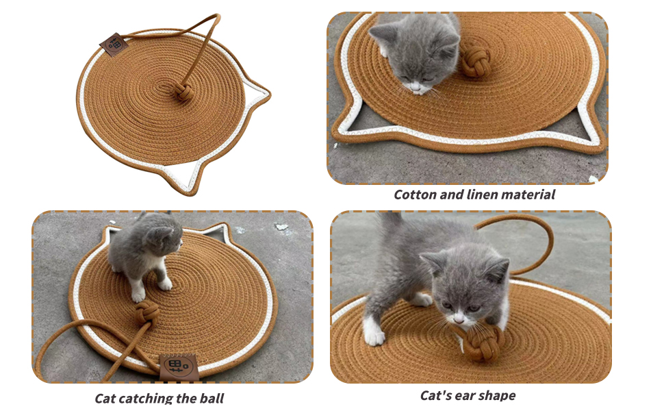 Килимок для котів з кулькою, іграшковий килимок-іграшка для котів, 43 см