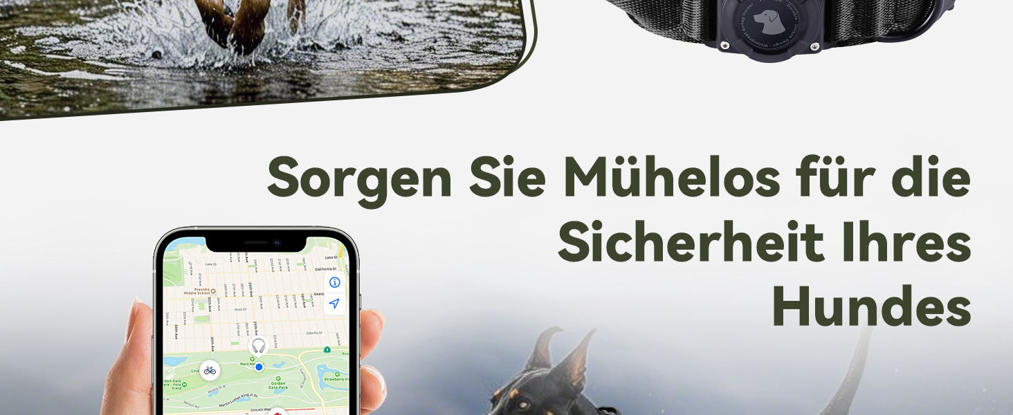 Тактичне собаче нашийник DE JIARUI з ручкою, водонепроникний Airtag нашийник для собак, товстий регульований нашийник для собак з м'якою підкладкою, металева застібка для собак середніх та великих порід (зелений, M(15'-19')) Зелений L(18'-23')