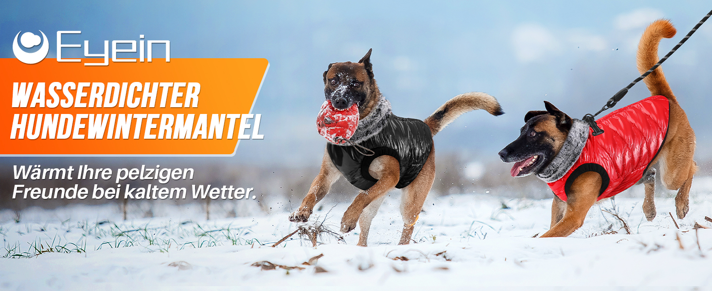 Водонепроникний собачий плащ з шлейкою, флісова комір-стійка, тепла зимова куртка для собак з подвійним блискавкою, куртка для собак з відбиваючими елементами, червоний, розмір S