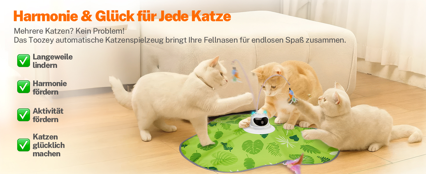 Інтерактивна іграшка для котів Toozey з 3 знімними пір'ями, електрична іграшка з автоматичним висуванням пір'я та USB-зарядкою, іграшка для самостійних ігор для котів будь-якого віку, блакитна (зелене трикутника)