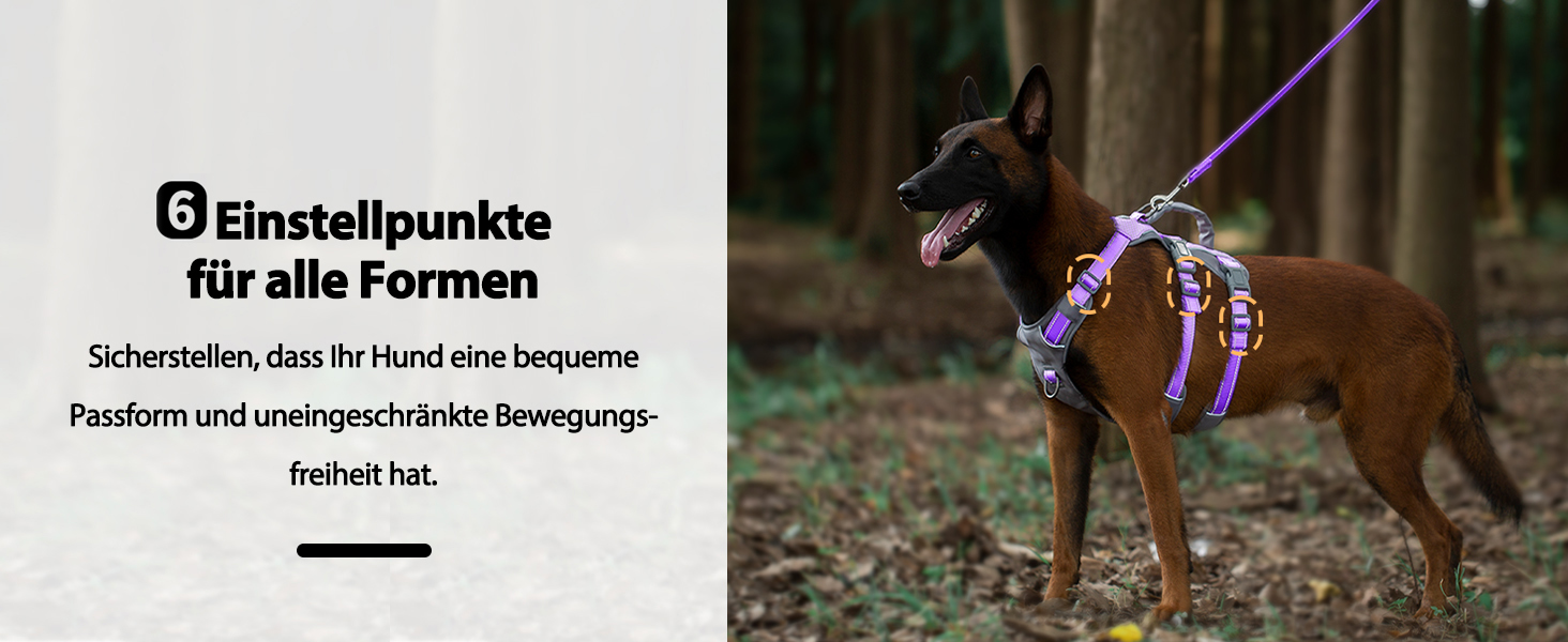 Шлейка Huntboo для собак - антистресова, з ручкою, для малеких, середніх та великих порід (S, M), лавандова