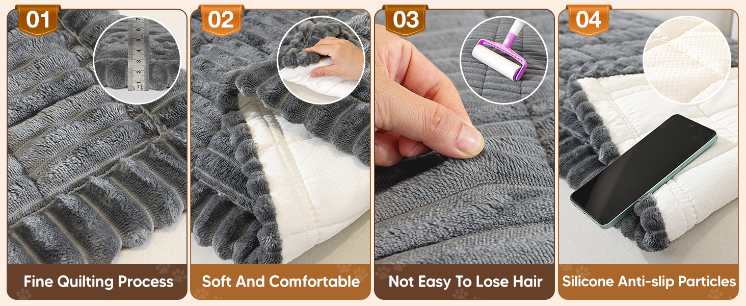 Плед на диван для собак, фланелевий, 70 x 180 см, темно-сірий. М'який, антиковзаючий, для захисту дивану, машинне прання