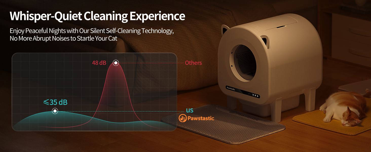 Автоматичний лоток для котів 68л з самоочищенням, з APP-керуванням, захистом та нейтралізатором запаху, з килимком та 2 рулонами сміттєвих пакетів, для кількох котів