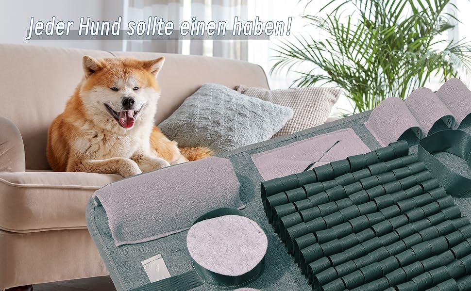 Килимок для собак SchnüFfelteppich, миючий, для тренувань та повільного годування, сірий (66 x 42 см)