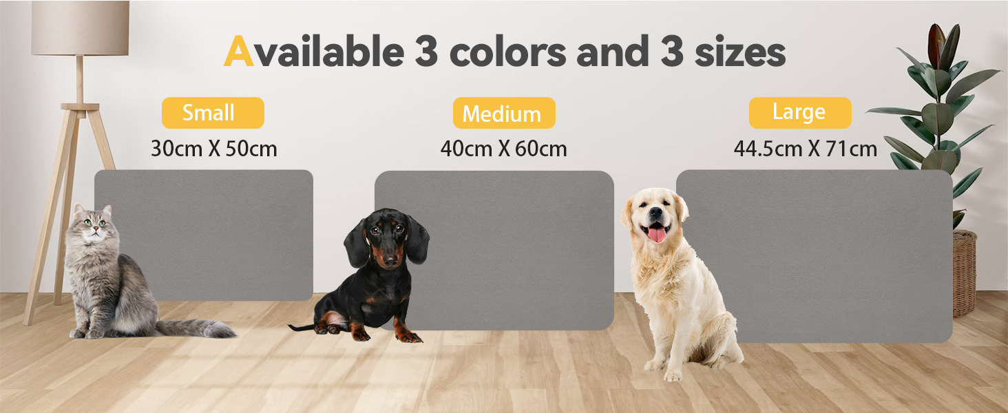 Підкладка під миску для собак та котів, нековзна, 60 x 150 см, сірий колір