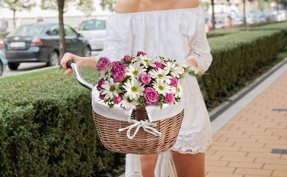 Корзина для собак на велосипед | Транспортна корзина для домашніх тварин з плетіння з металевим каркасом, знімний тримач для велосипеда, корзина для собак, цуценят, котів