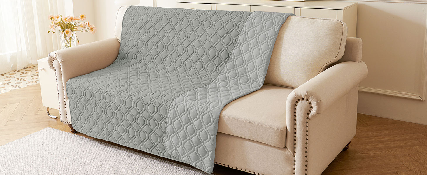 Водонепроникний килимок для собак Homaxy, 130x100 см, сірий+світло-сірий, для дому та на вулицю, миючий, двосторонній