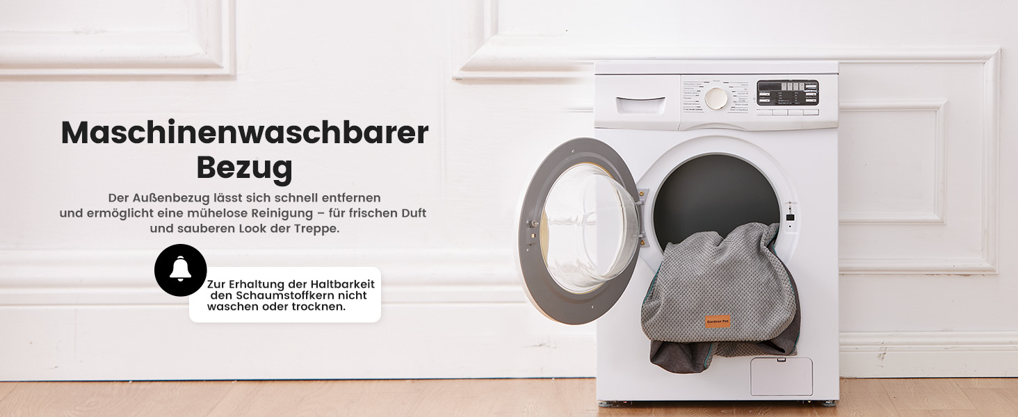 Східці для собак Garder Pet - 35/42 см, 3 сходинки, з високощільної піни, з водонепроникним антиковзким покриттям для ліжка, дивану, софи, сірі