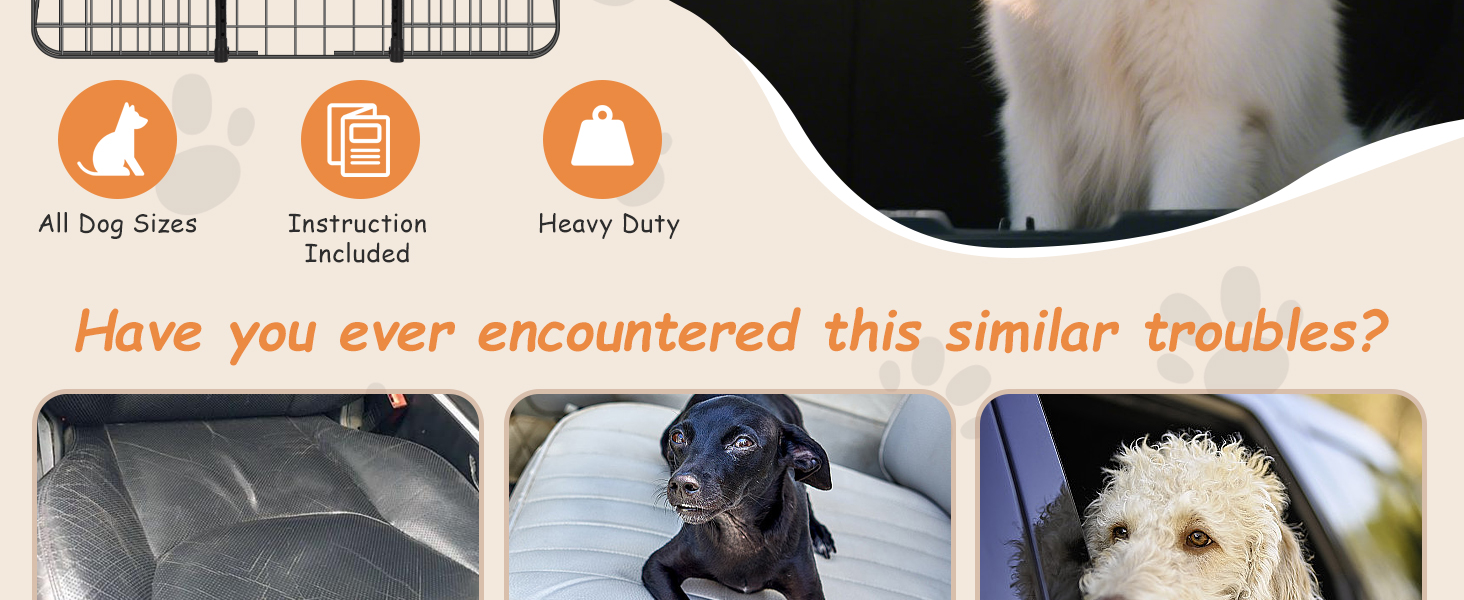 Автозахист для собак Nobleza: сталева перегородка-бар'єр у машину, 96-145x30 см