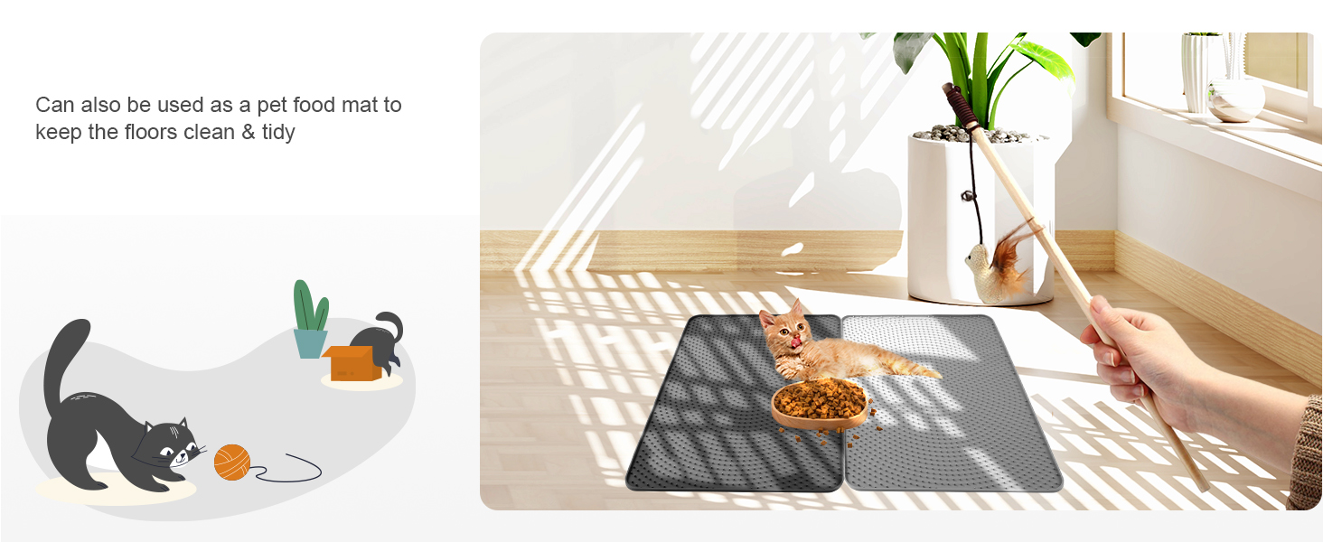 Килимок для котячого туалету Odoland, 2 шт., 71 x 51 см, силіконовий, водовідштовхуючий