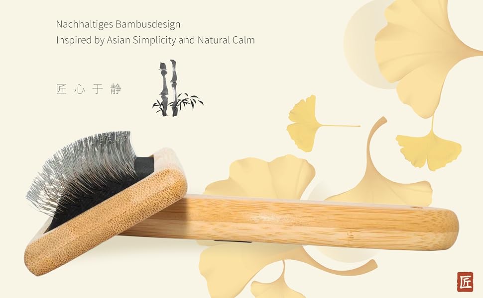 Дерев'яна щітка для собак та котів з довгою та короткою шерстю, для догляду за шерстю, вичісувальна щітка проти підшерстка та ковтунів, ручна щітка для собак з неслизькою ручкою, м'який догляд