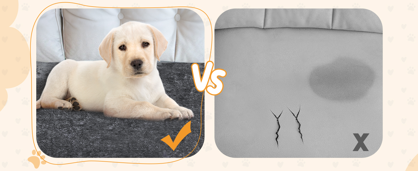 Водонепроникний килимок для собак 100x120 см (40x47 дюймів) - м'який, пухнастий, машинного прання, для собак середніх порід до 16 кг, чорно-білий, для дому та вулиці