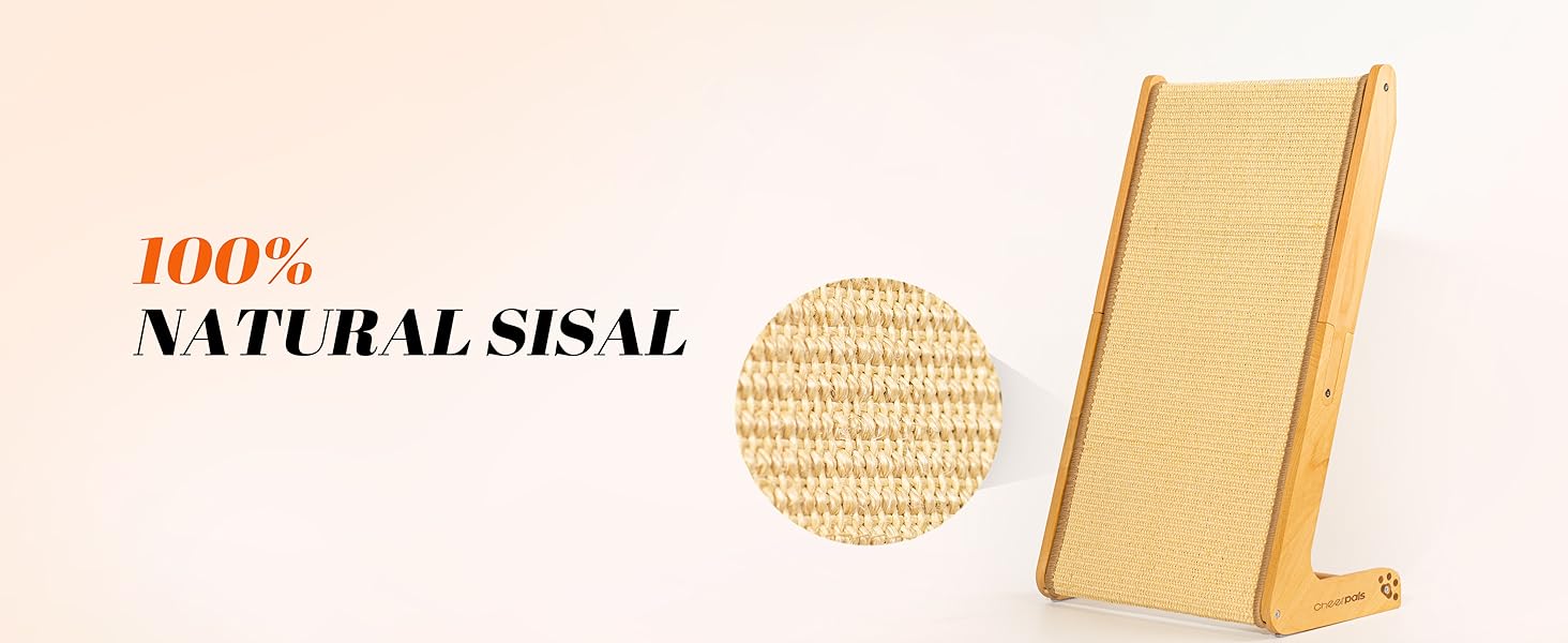 Котячий когтетоп CheerPals L-подібний з сизалю та масиву буку (63см)