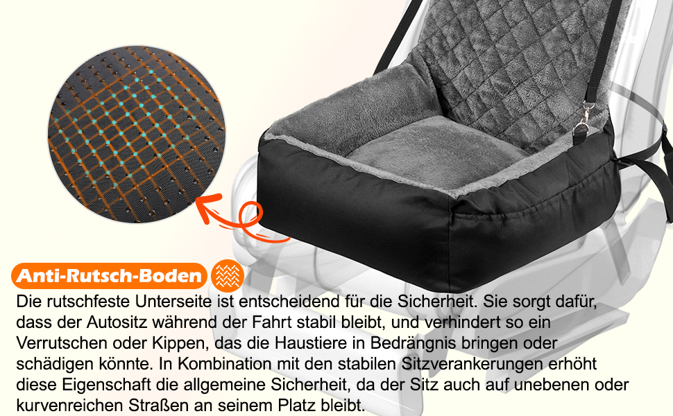 Автокрісло для собак SIVEIS – зручне ліжко з кишенею, чорне