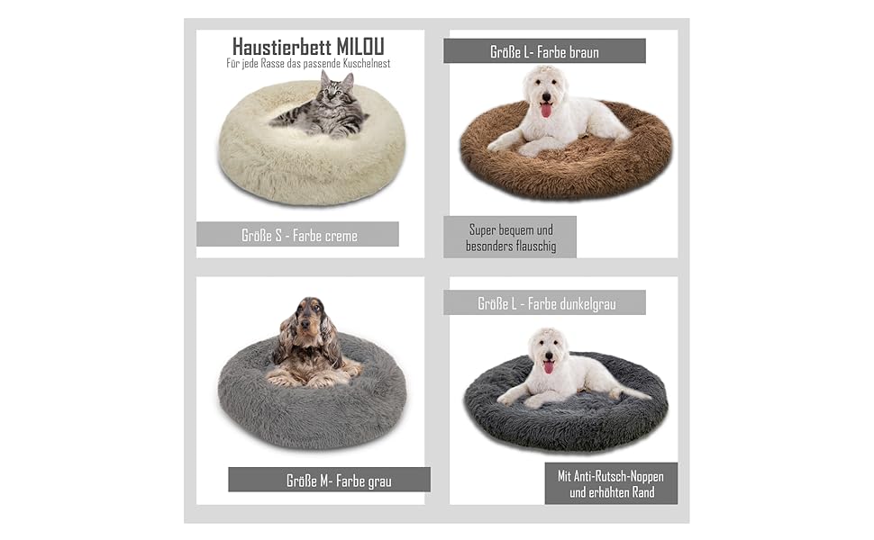 Крісло-лежанка для собак та котів MEDISAFETY Milou, м'яке, кругле, 70 см, бежеве