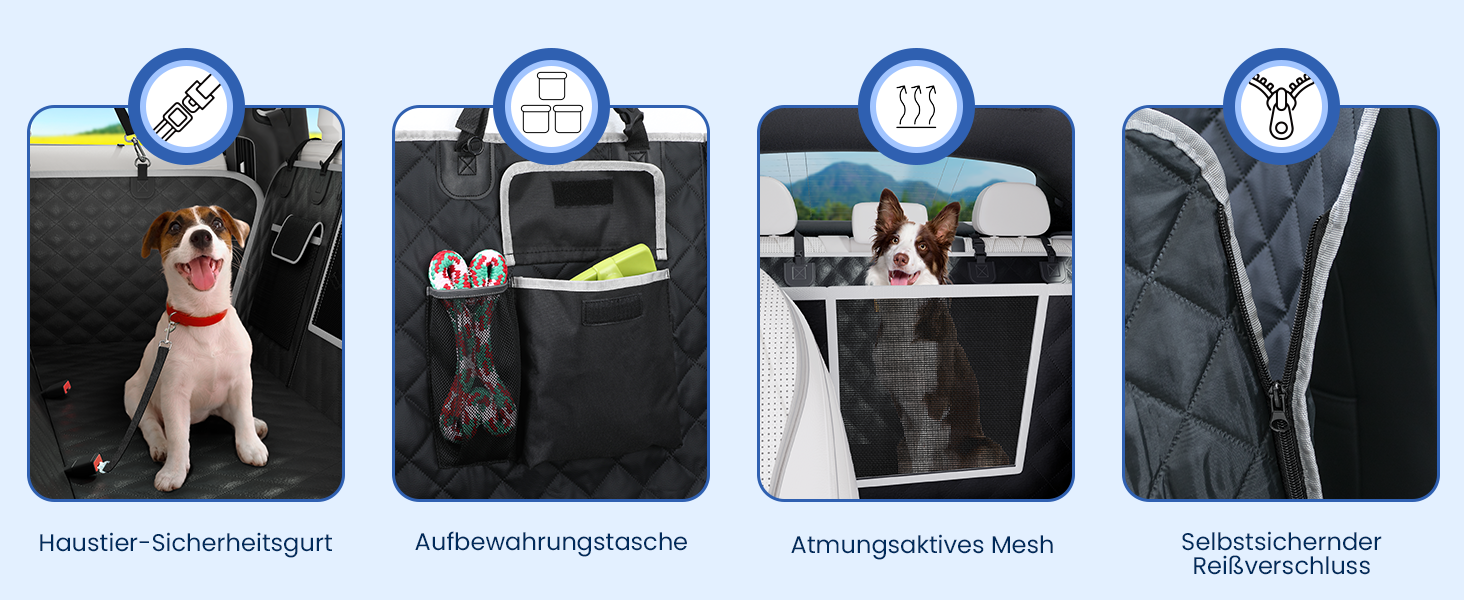 Захист для автосидіння PeCute: водонепроникний, з екошкіри, для собак, чорного кольору