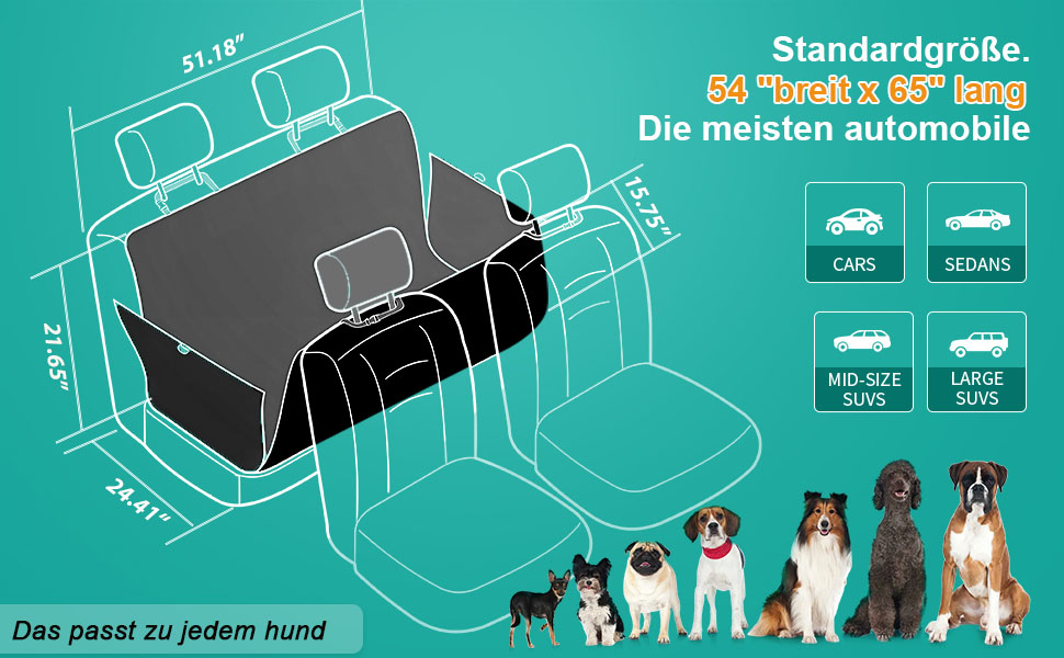 Килимок для собак у машину, заднє сидіння, 2025. Водонепроникний, антиковзкий, міцний, з жорсткою основою. Підходить для собак до 180 кг (400 фунтів). Оранжево-чорний, екстра товстий.